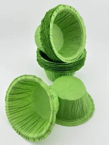 Бумажная форма капсула  с усиленным бортом зеленая